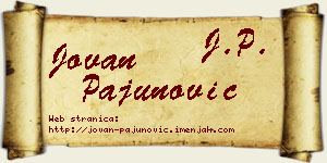 Jovan Pajunović vizit kartica